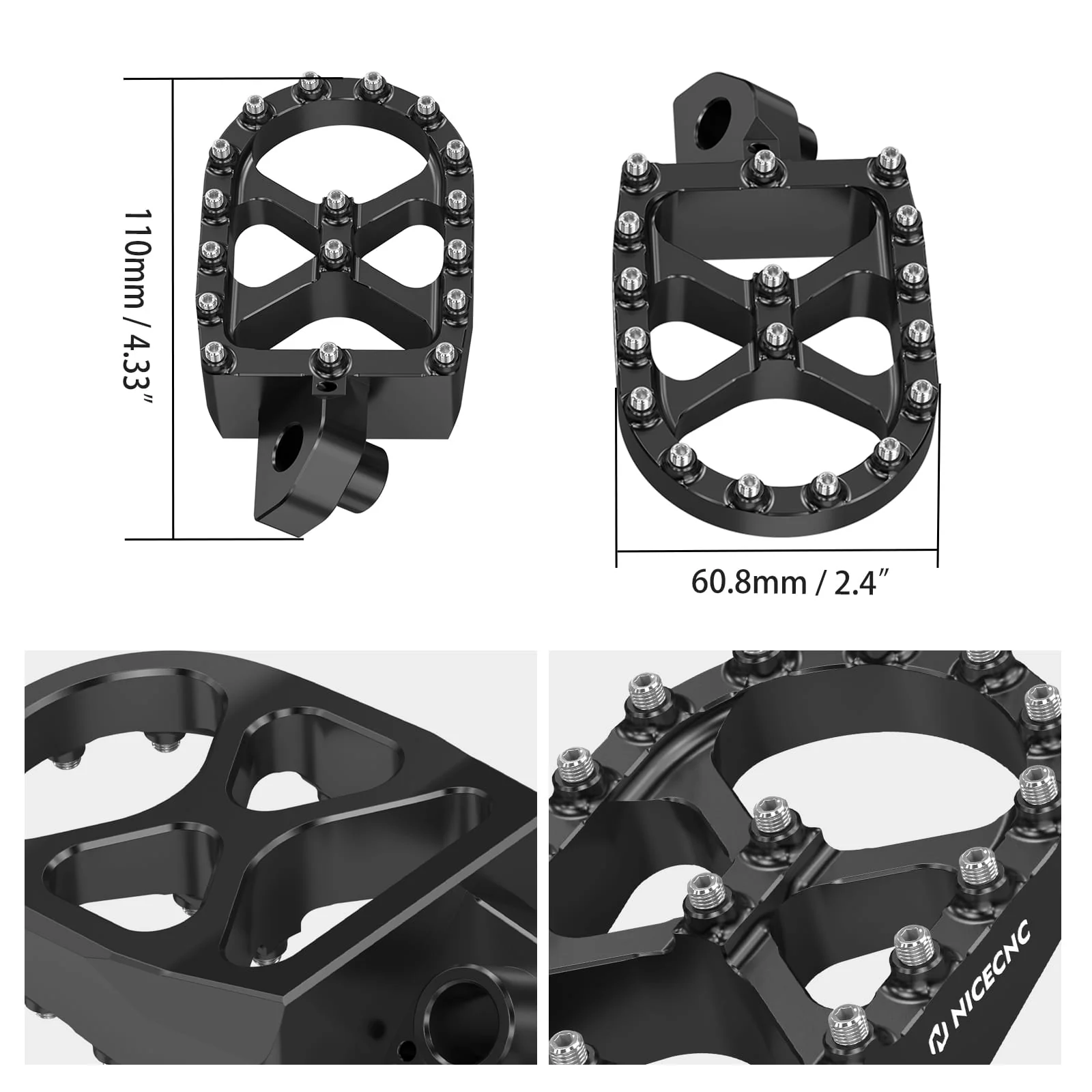 Enlarged Forged Wide Foot Pegs Footrest Pedals For Suzuki DR650 S / SE 1996-2025 - Image 4