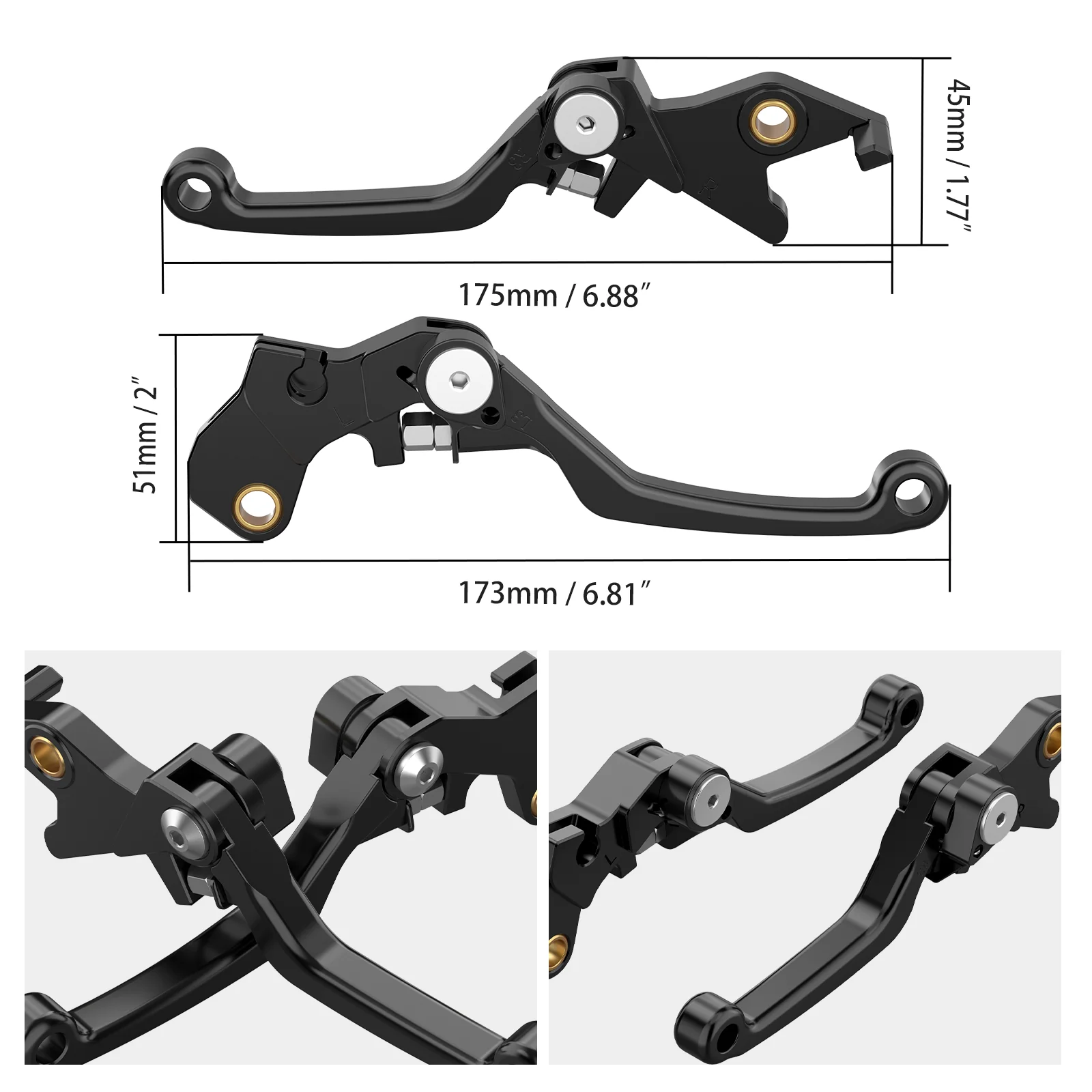 Adjustable Shorty Brake Clutch Lever Set For Suzuki DR650 S / SE 2011-2024 - Image 4