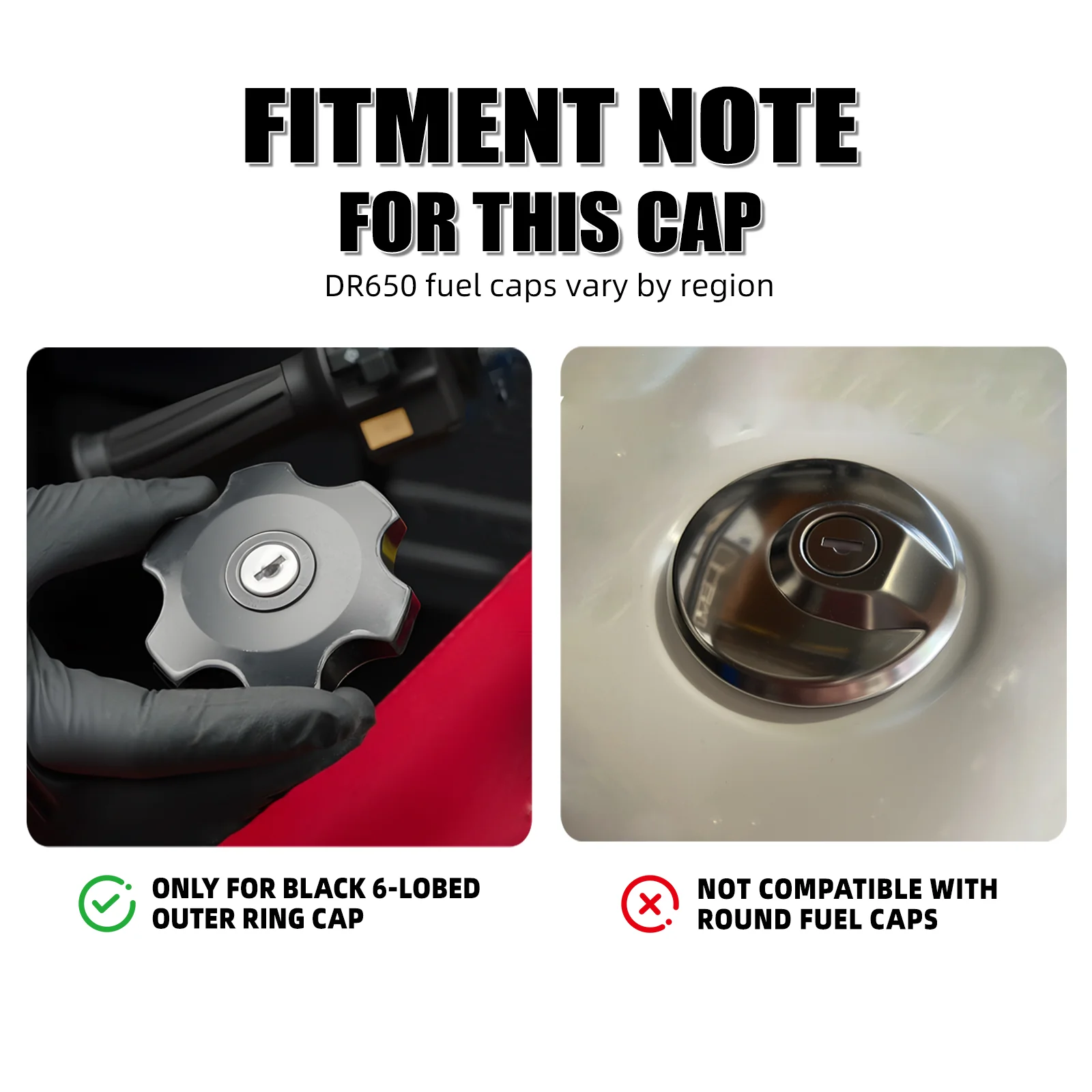 Vented Gas Tank Cap Cover For Suzuki DR650 S / SE 1996–2019 - Image 4