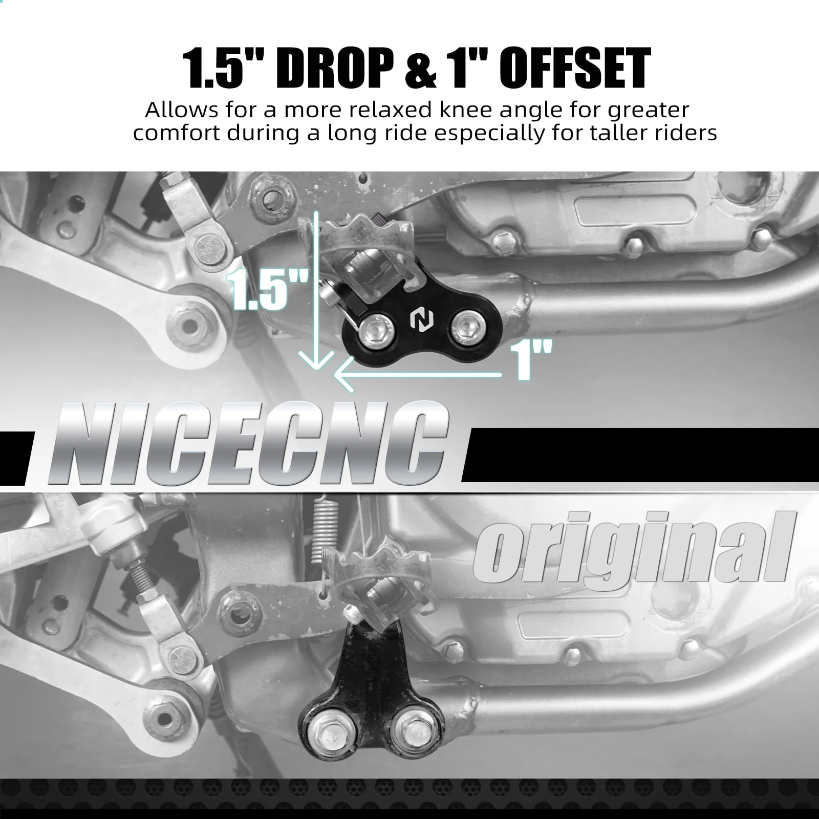Lowered Lowering Footpeg Mounts Brackets For Suzuki DR650 S / SE 1996-2025 - Image 3
