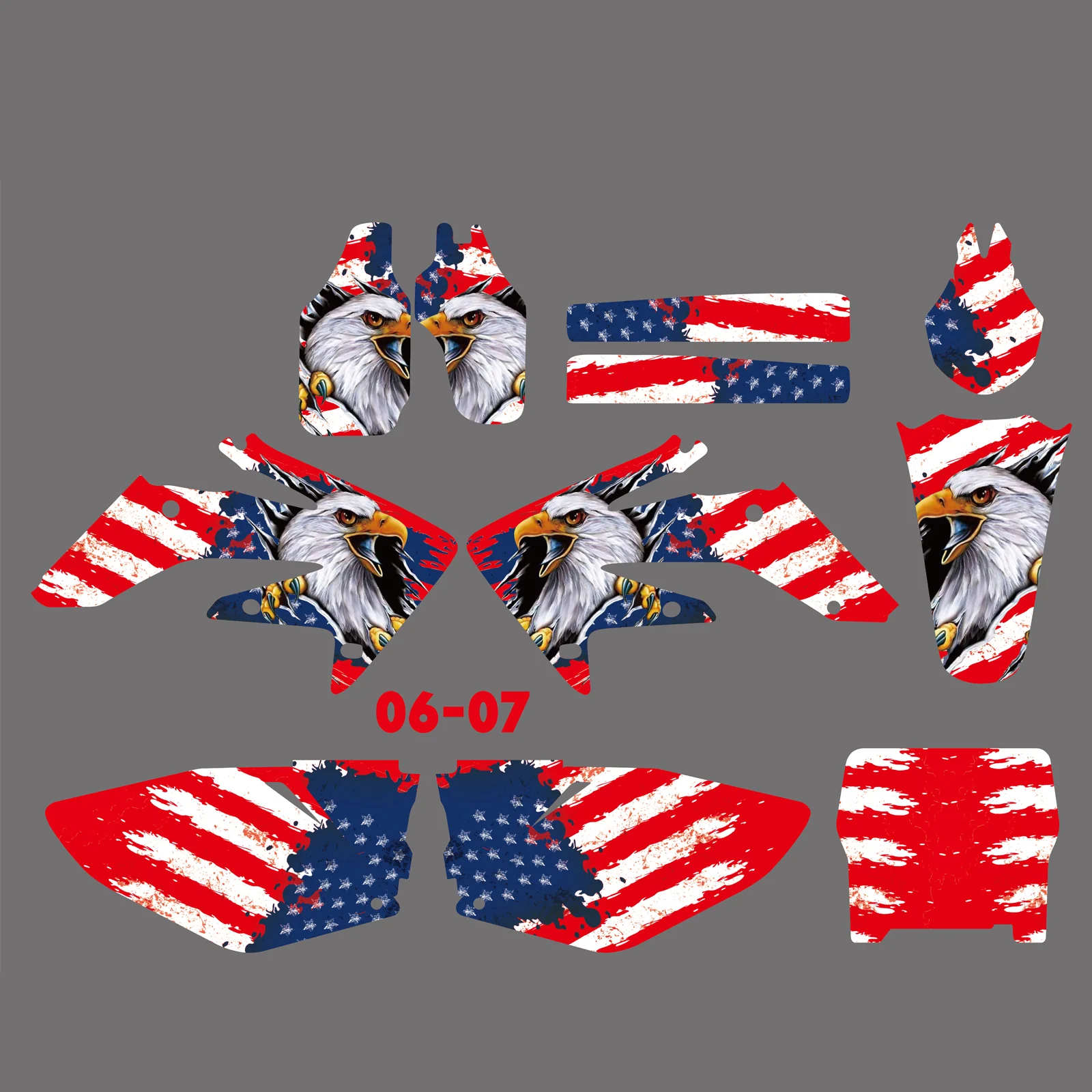 Team Graphics Backgrounds Decals Stickers For HONDA CRF250 2006-2007 - Image 2