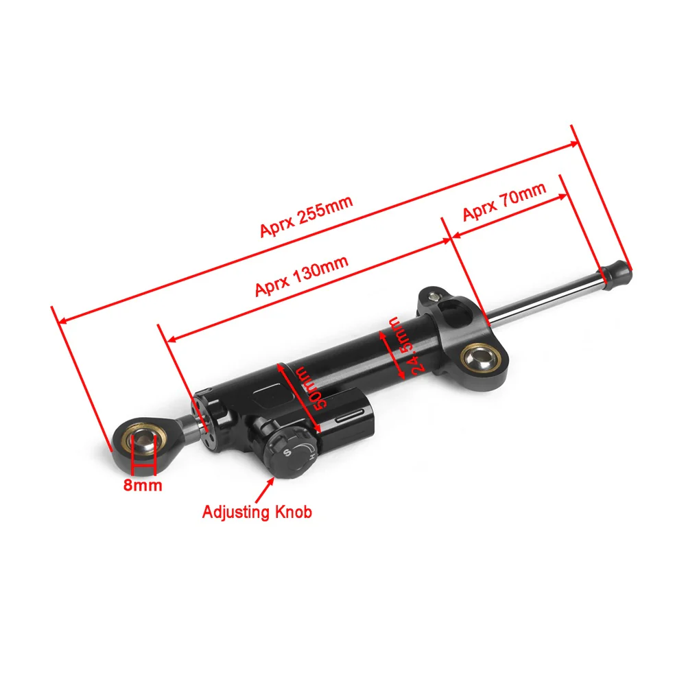 Universal 255mm Adjustable Steering Damper Stabilizer For Street & Sport Motorcycles - Image 2