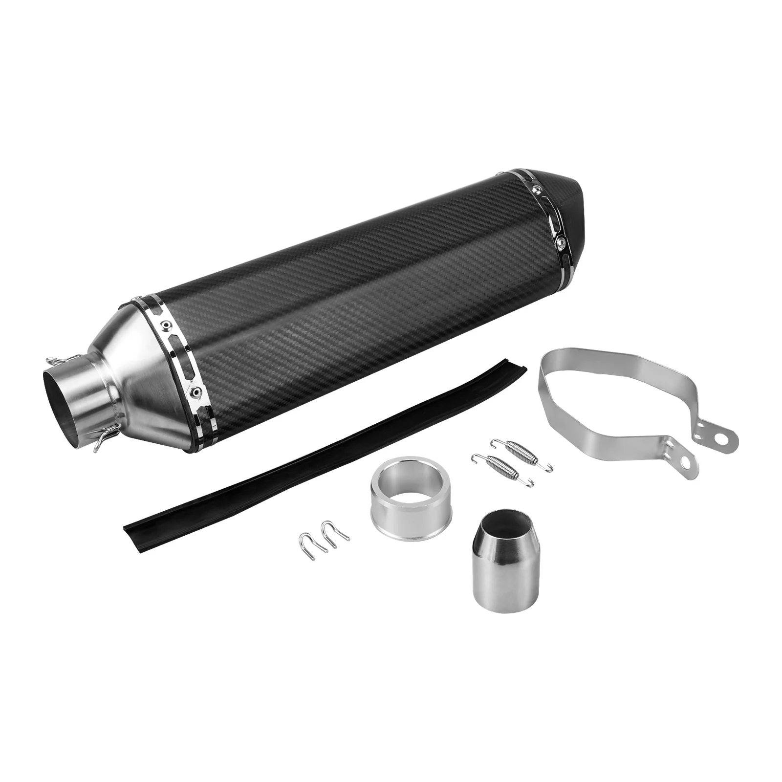 Universal 38/51/60.5mm Motorcycle ATV Exhaust Muffler Tail Pipe Adapter Kit Carbon Fiber - Image 3