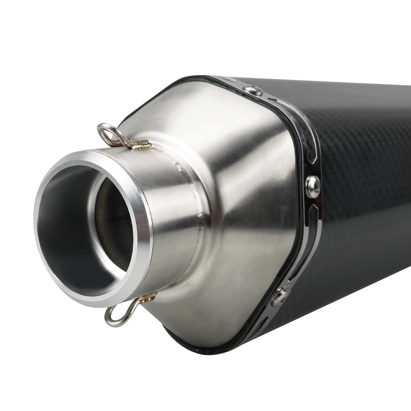 Universal 38/51/60.5mm Motorcycle ATV Exhaust Muffler Tail Pipe Adapter Kit Carbon Fiber - Image 5