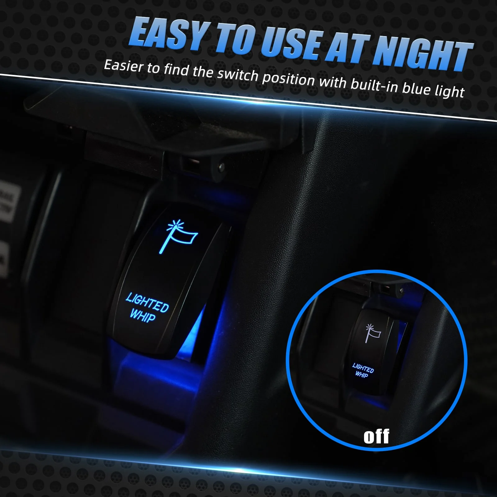 UTV ATV 12V 20A LED Light Rocker Switch ON-OFF Toggle Switch Laser - Image 2