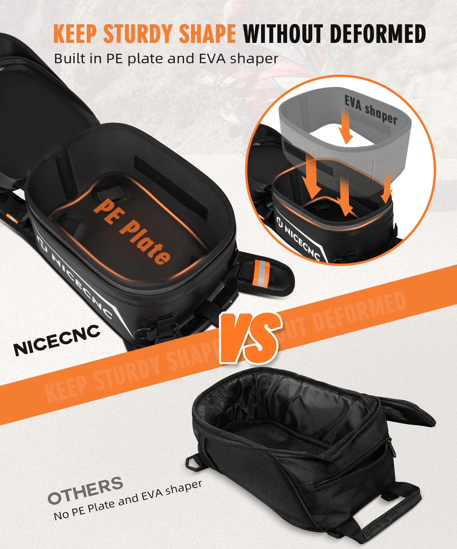 Universal Motorcycle 12L Tank Bag with 14 Inch Touchscreen Detachable Base Waterproof For Adventure Dual Sport Street Bike Cruiser - Image 9