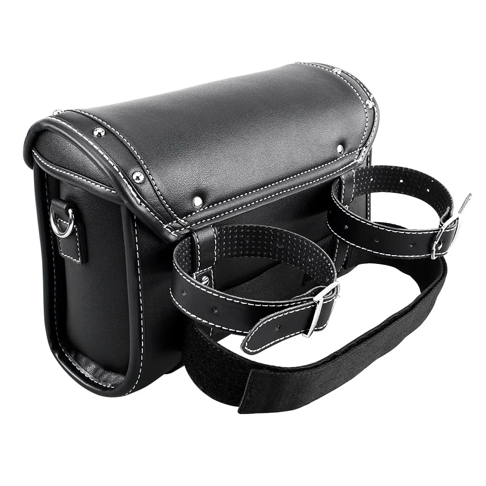 Motorcycle Handlebar Bag with Straps & Protecting Cover PU Leather - Image 4