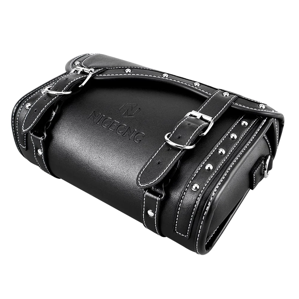 Motorcycle Handlebar Bag with Straps & Protecting Cover PU Leather - Image 5