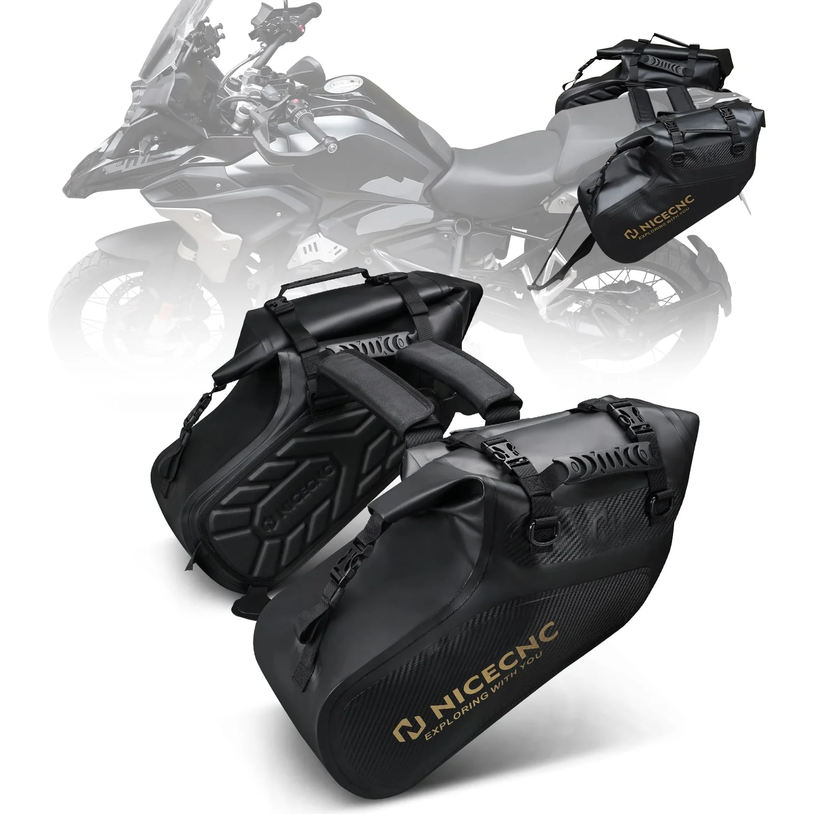 Universal Saddlebags 28L Waterproof For Adventure Sport Motorcycle Racks - Image 3