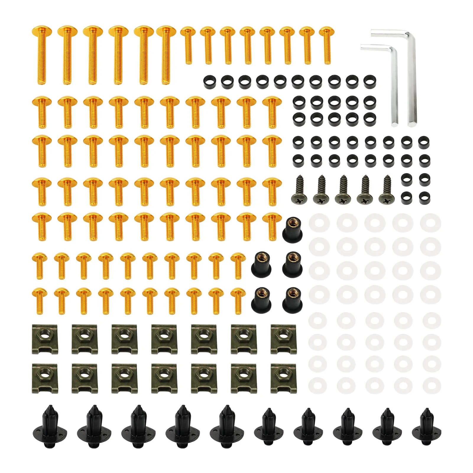 Universal Motorcycle Sportbikes Racing Fairing Bolts Kit Fastener Clips Screws - Image 18