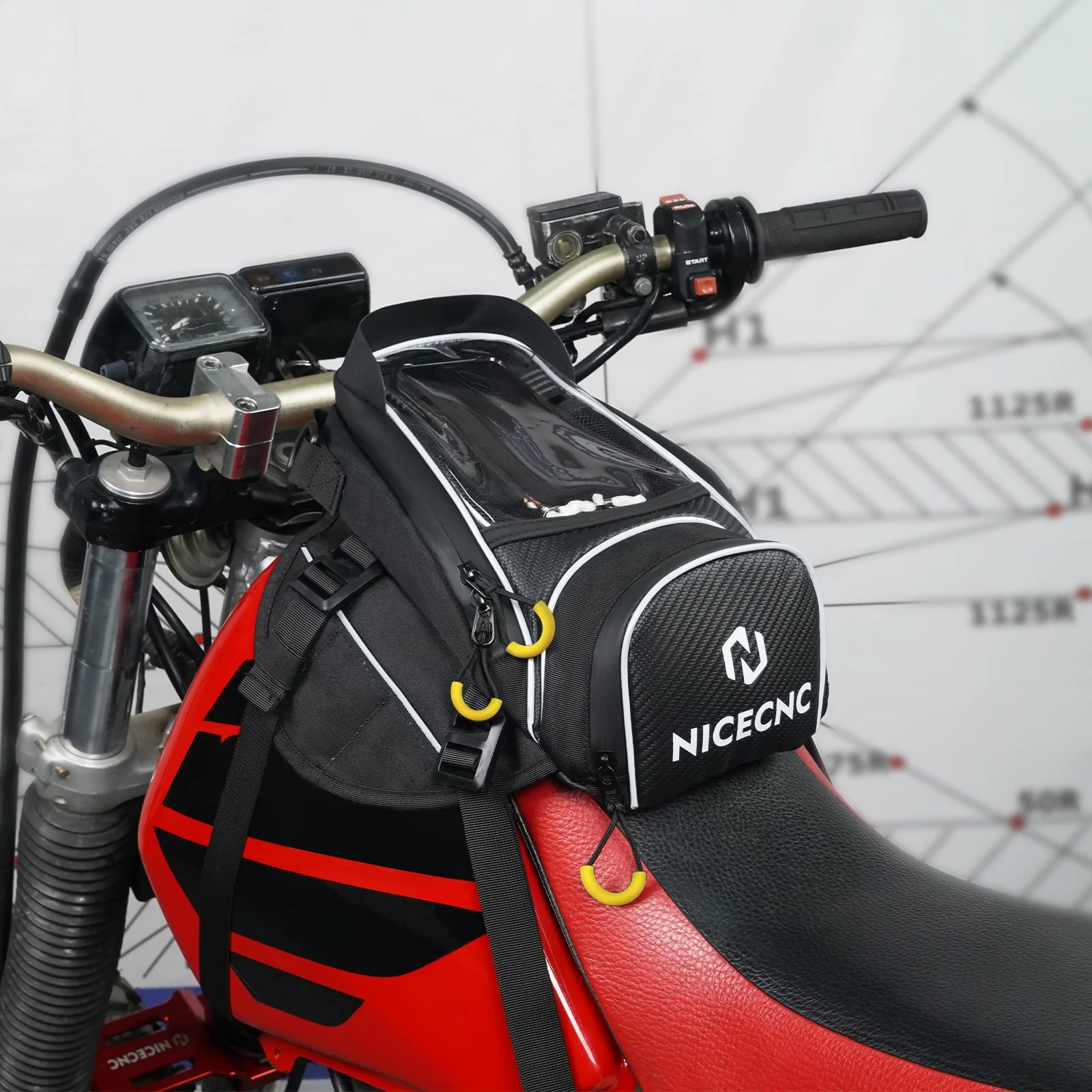 Universal Motorcycle Magnetic Tank Bag Front Fuel Storage Saddle Bag Touchscreen - Image 3