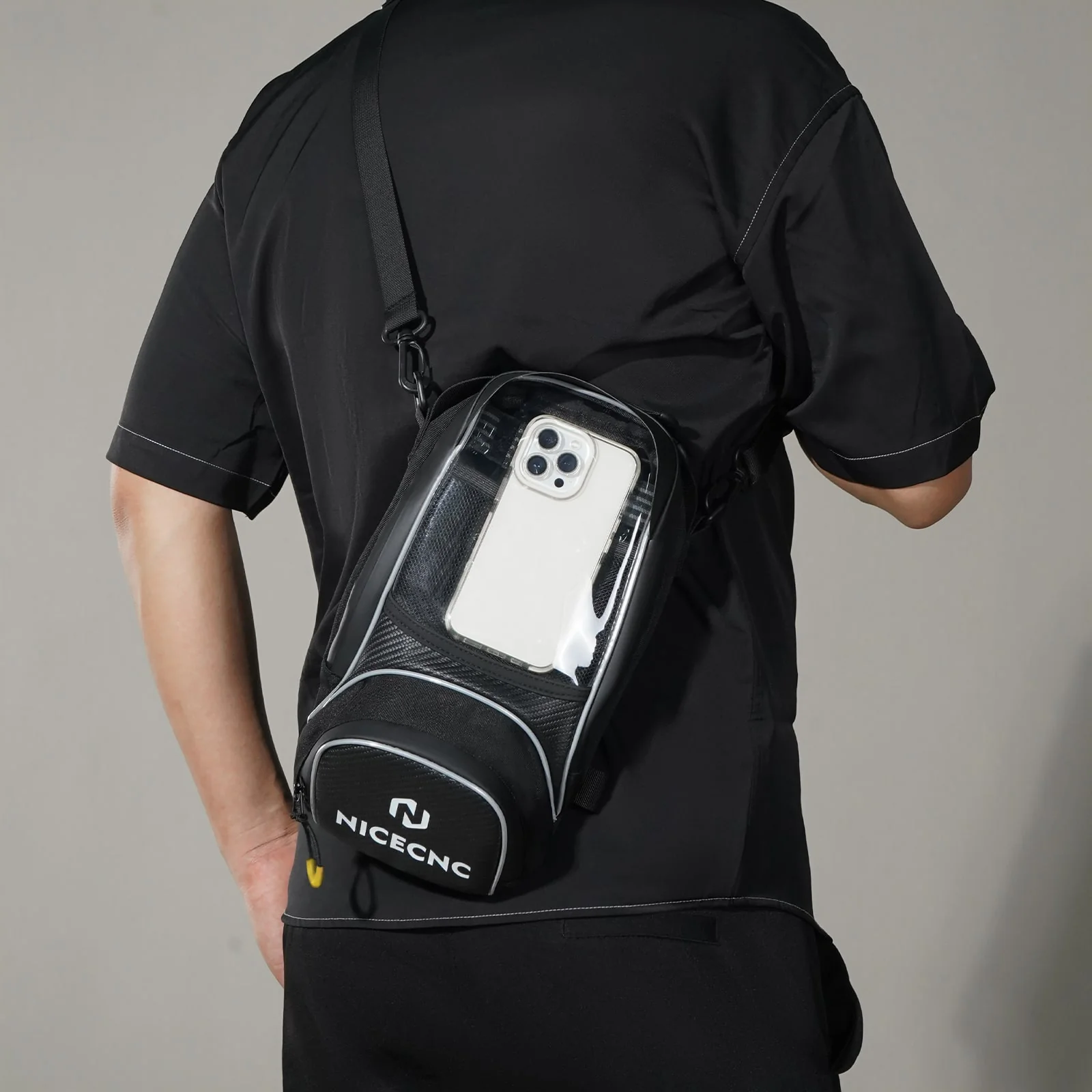 Universal Motorcycle Magnetic Tank Bag Front Fuel Storage Saddle Bag Touchscreen - Image 5