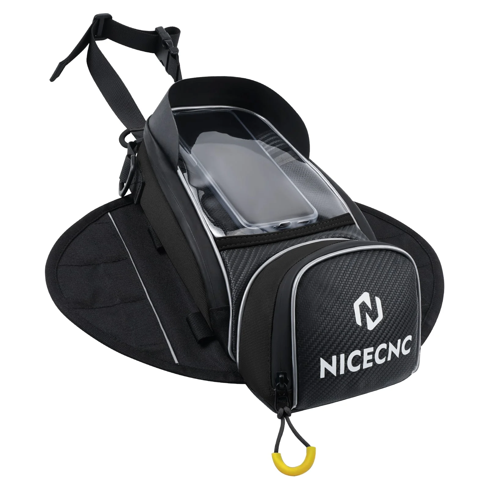 Universal Motorcycle Magnetic Tank Bag Front Fuel Storage Saddle Bag Touchscreen - Image 6