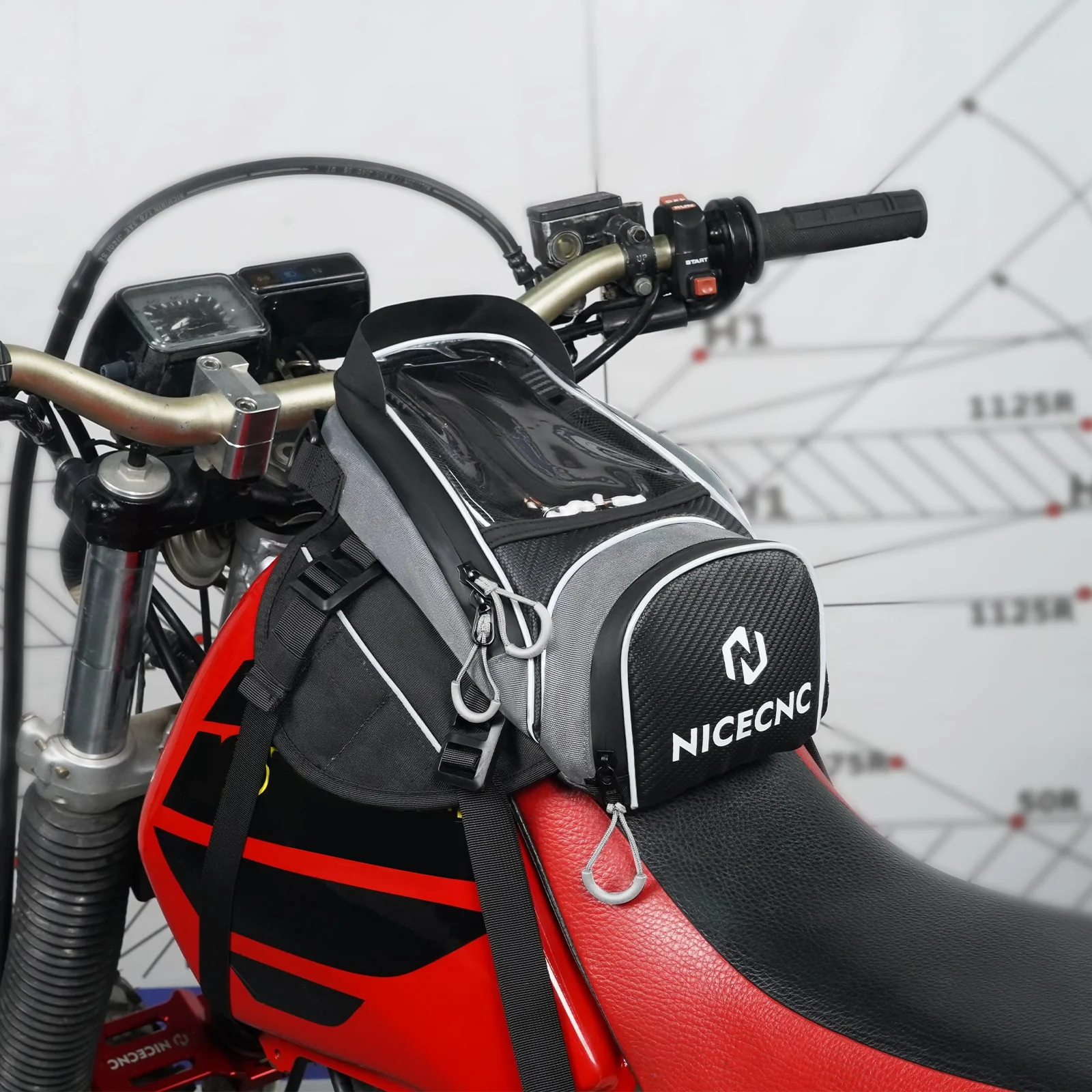 Universal Motorcycle Magnetic Tank Bag Front Fuel Storage Saddle Bag - Image 3