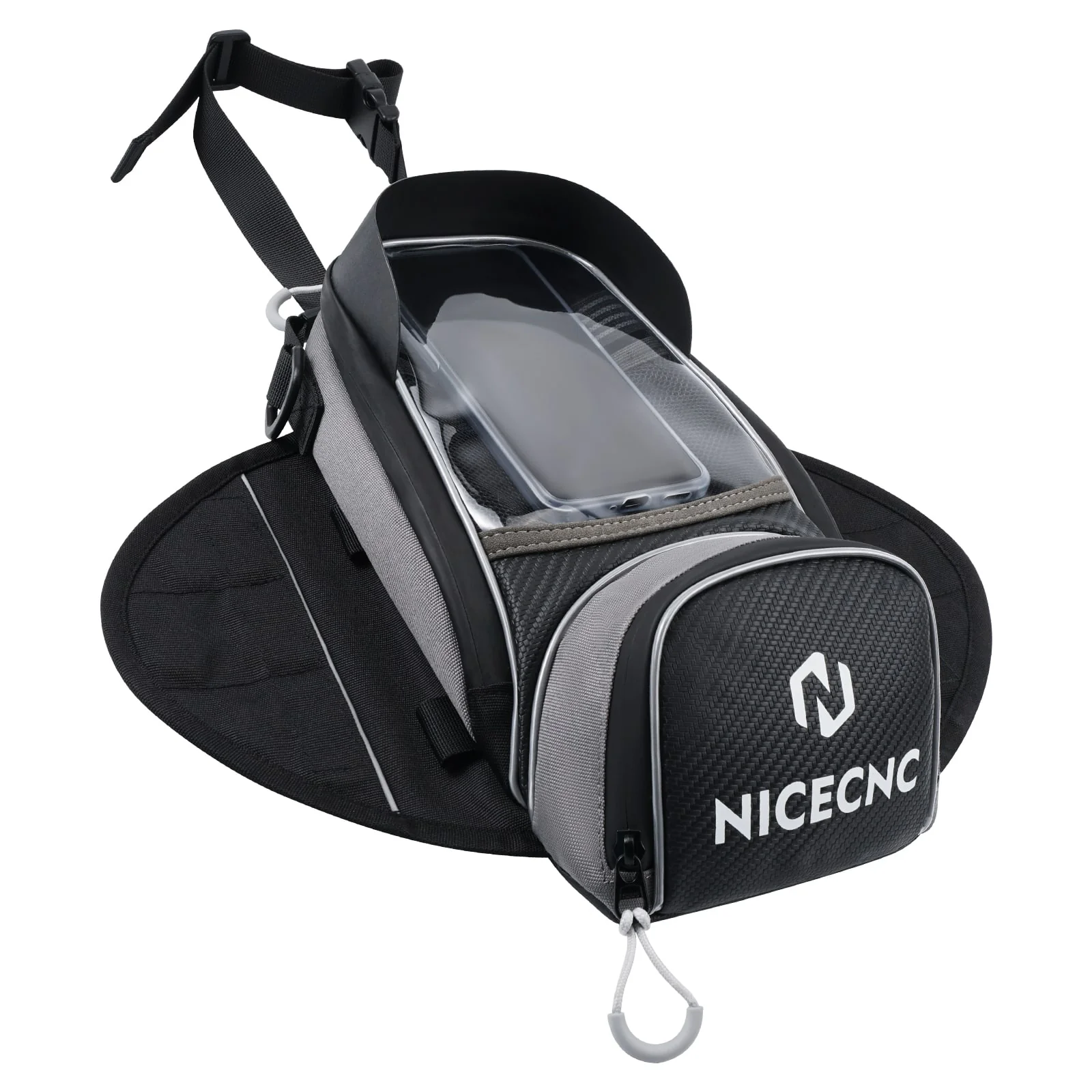 Universal Motorcycle Magnetic Tank Bag Front Fuel Storage Saddle Bag - Image 5