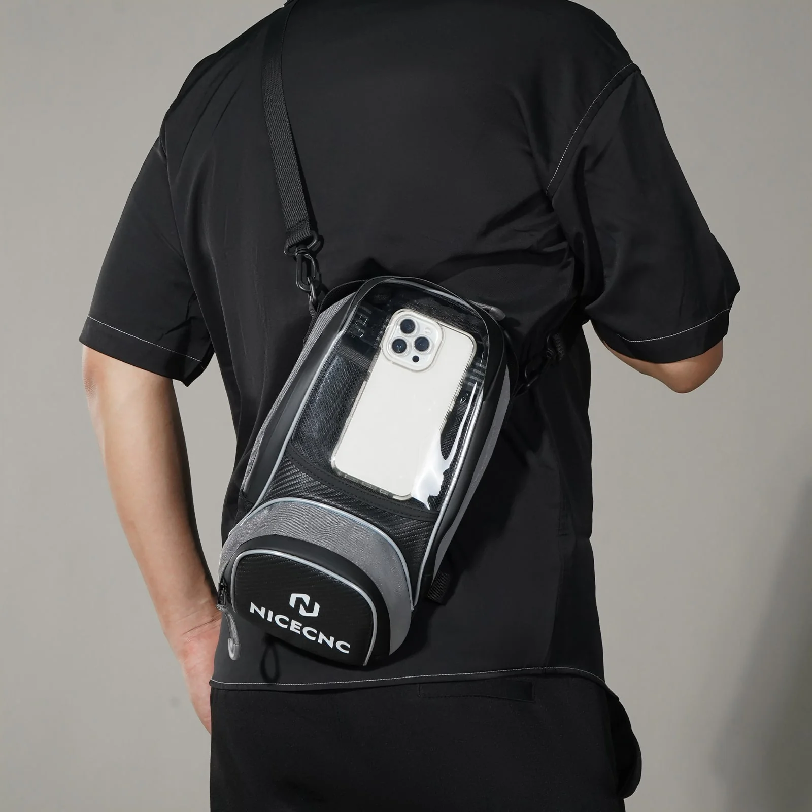 Universal Motorcycle Magnetic Tank Bag Front Fuel Storage Saddle Bag - Image 7