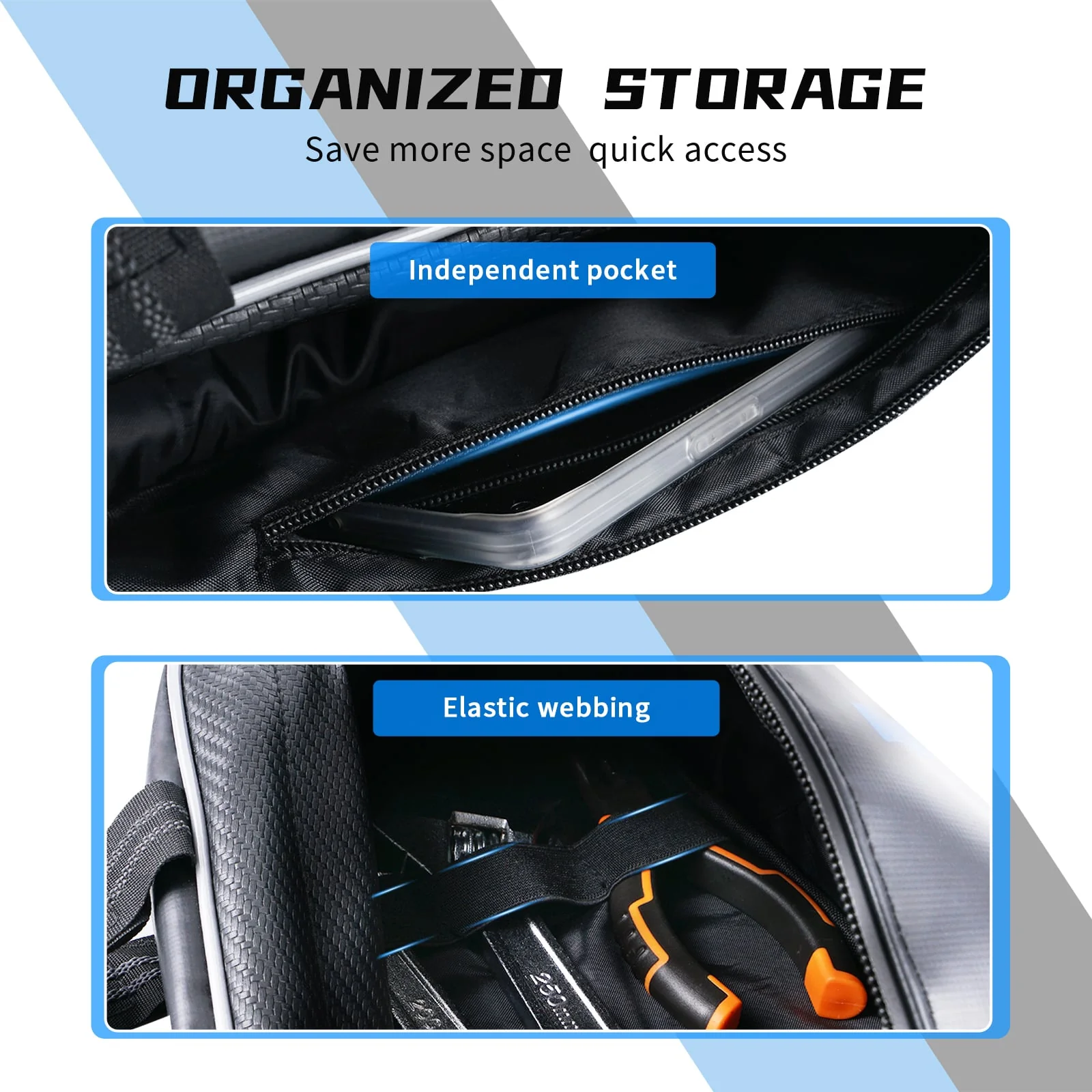 UTV Roll Bar Overhead Storage Tool Bag For Polaris Ranger RZR XP 4 1000 Can Am Maverick Sport - Image 8
