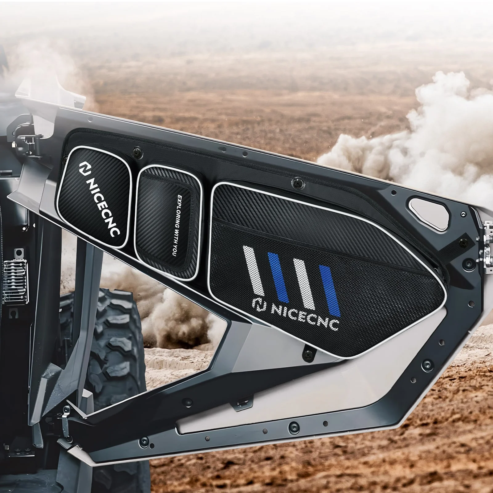 Upgraded Pair UTV Front Door Storage Bags For Polaris RZR TURBO R / PRO XP / PRO R - Image 3