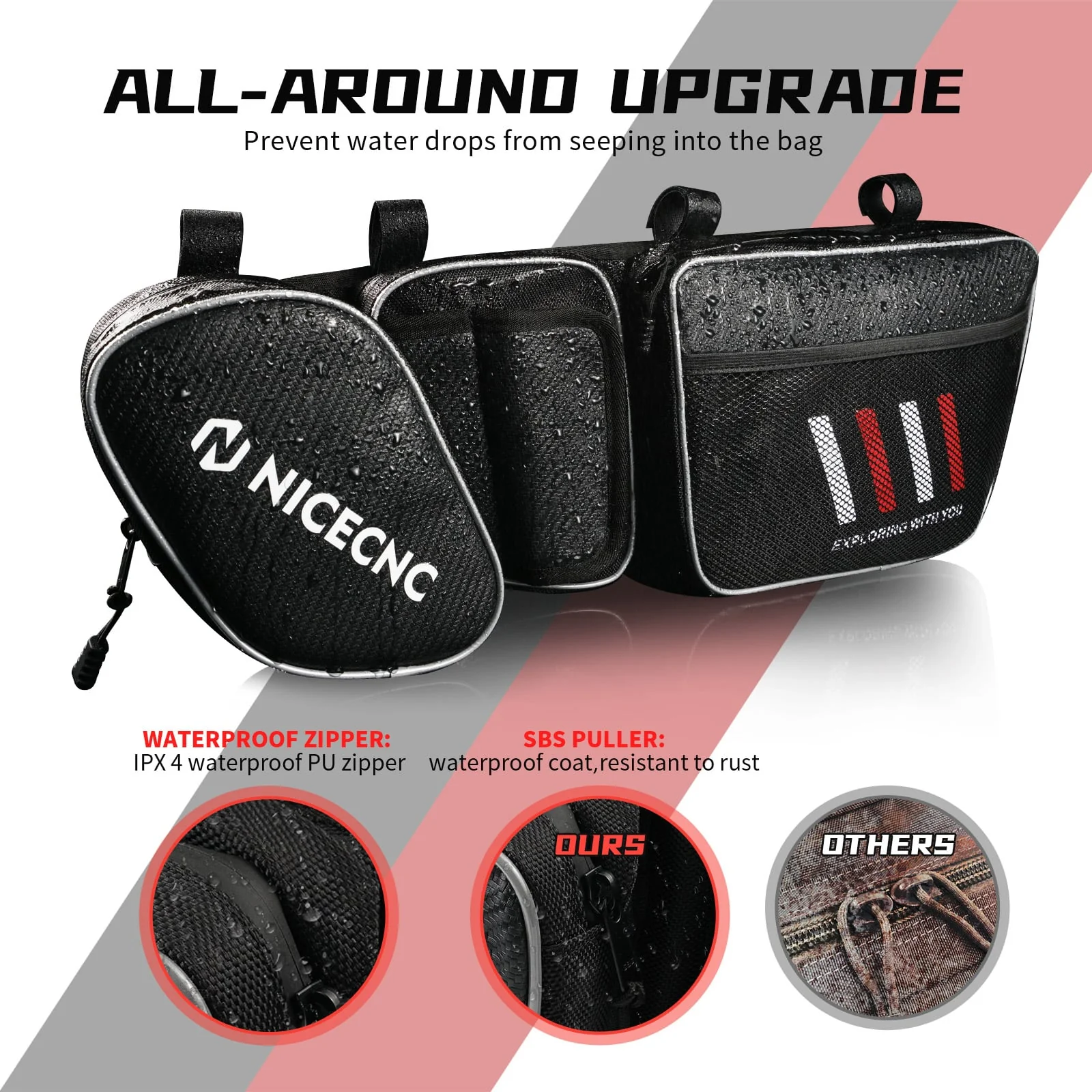 UTV Front Side Door Bags w/ Removable Knee Pad for Can Am Maverick X3 Turbo 2017-2023 - Image 13
