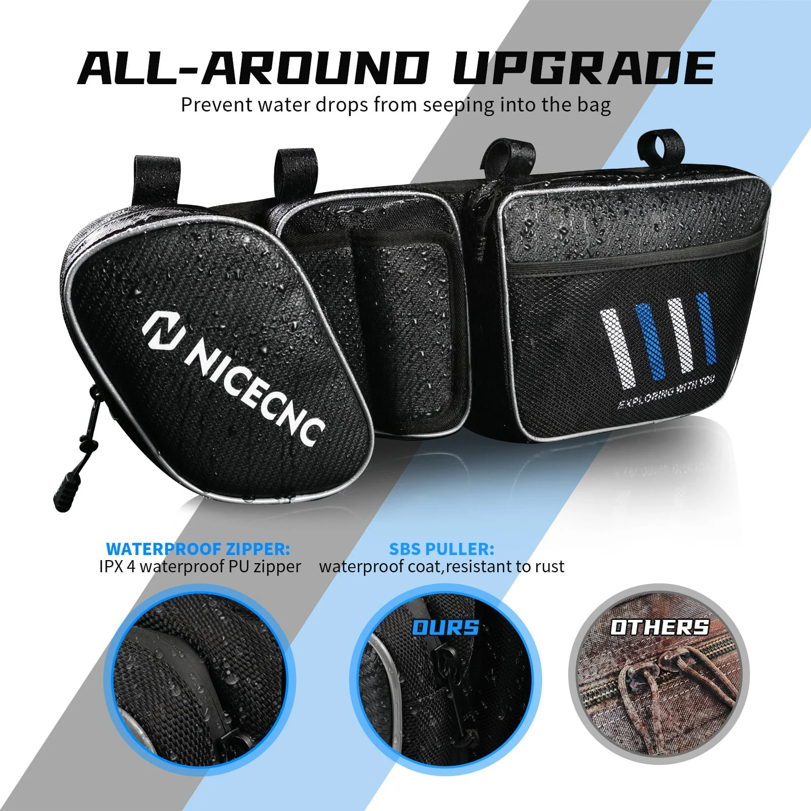 UTV Front Side Door Bags w/ Removable Knee Pad for Can Am Maverick X3 Turbo 2017-2023 - Image 5