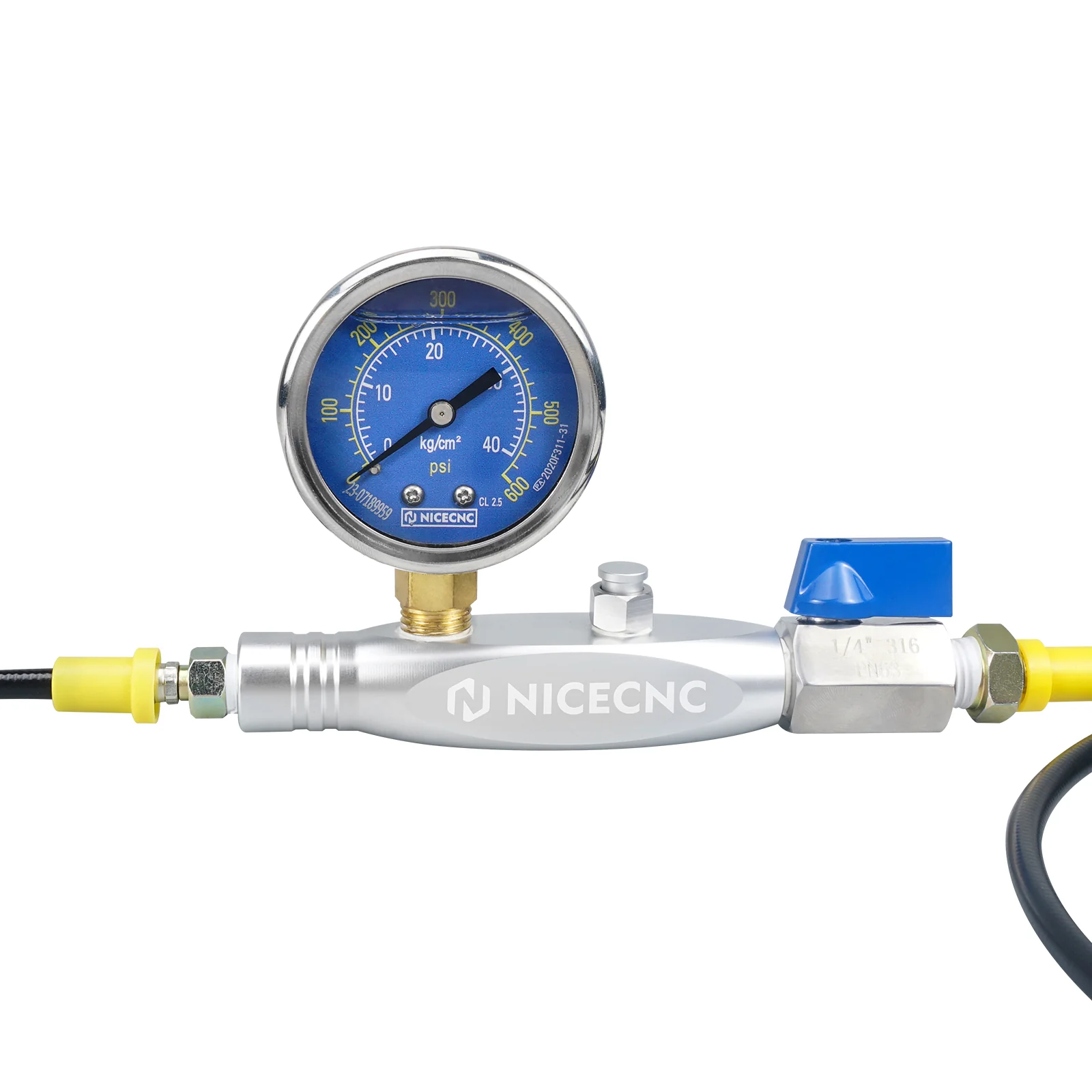 Motorcycle ATV UTV Nitrogen Shock Fill Tool with 2" 600PSI Gauge - Image 8