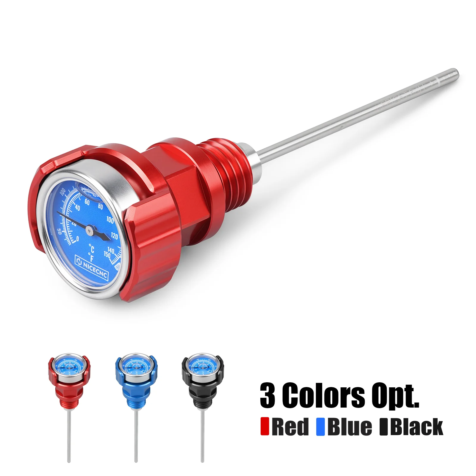 Oil Dipstick Lever Plug w/Rotatable Temp Gauge For Yamaha Banshee 350