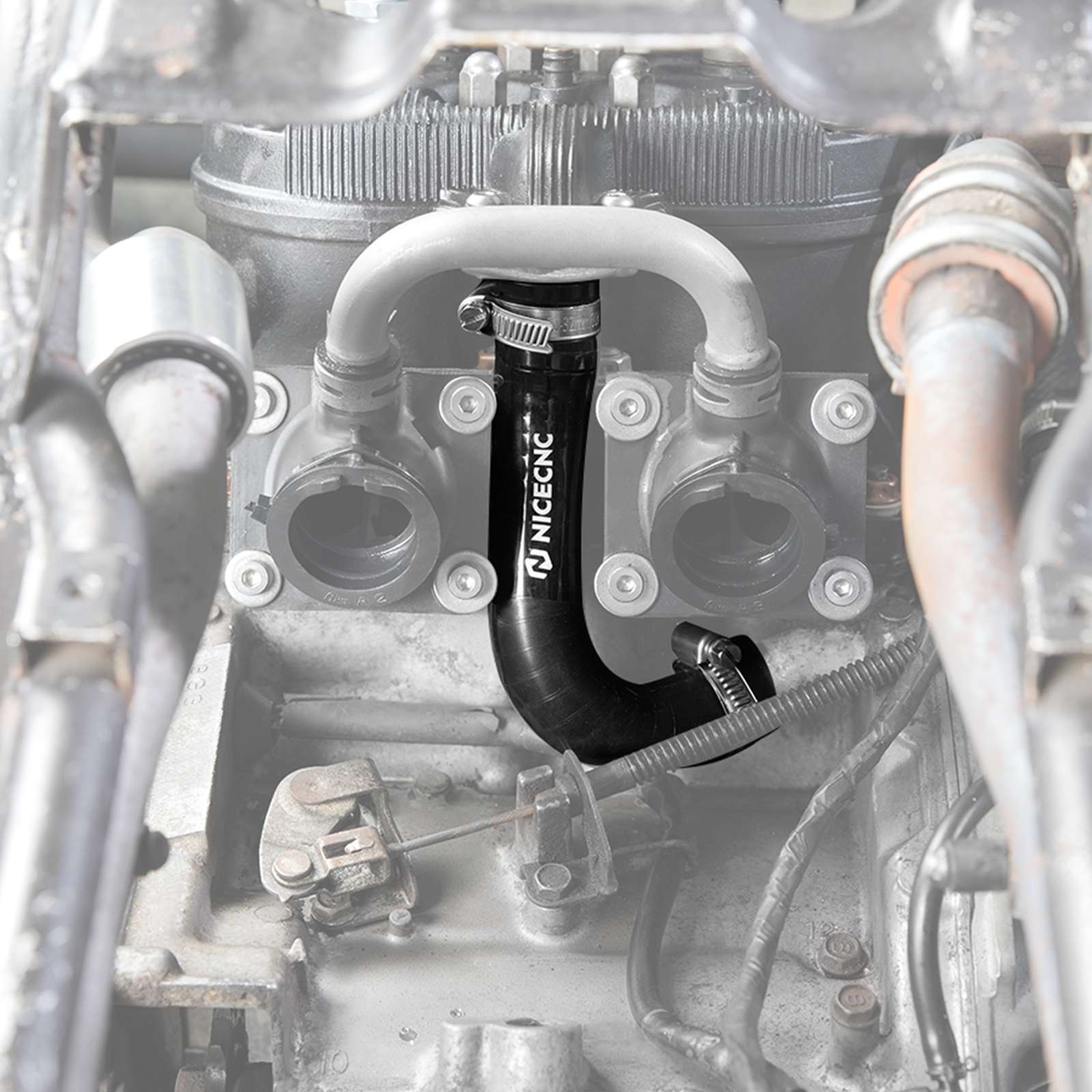Silicone Radiator Hose Kit w/Heat Shield Adapters For Yamaha Banshee 350 1987-2006 - Image 8