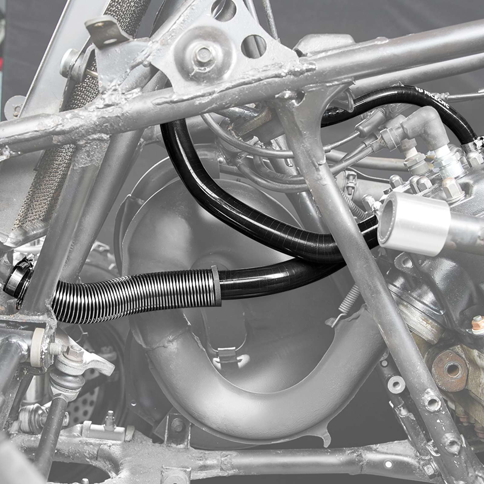 Silicone Radiator Hose Kit w/Heat Shield Adapters For Yamaha Banshee 350 1987-2006 - Image 9