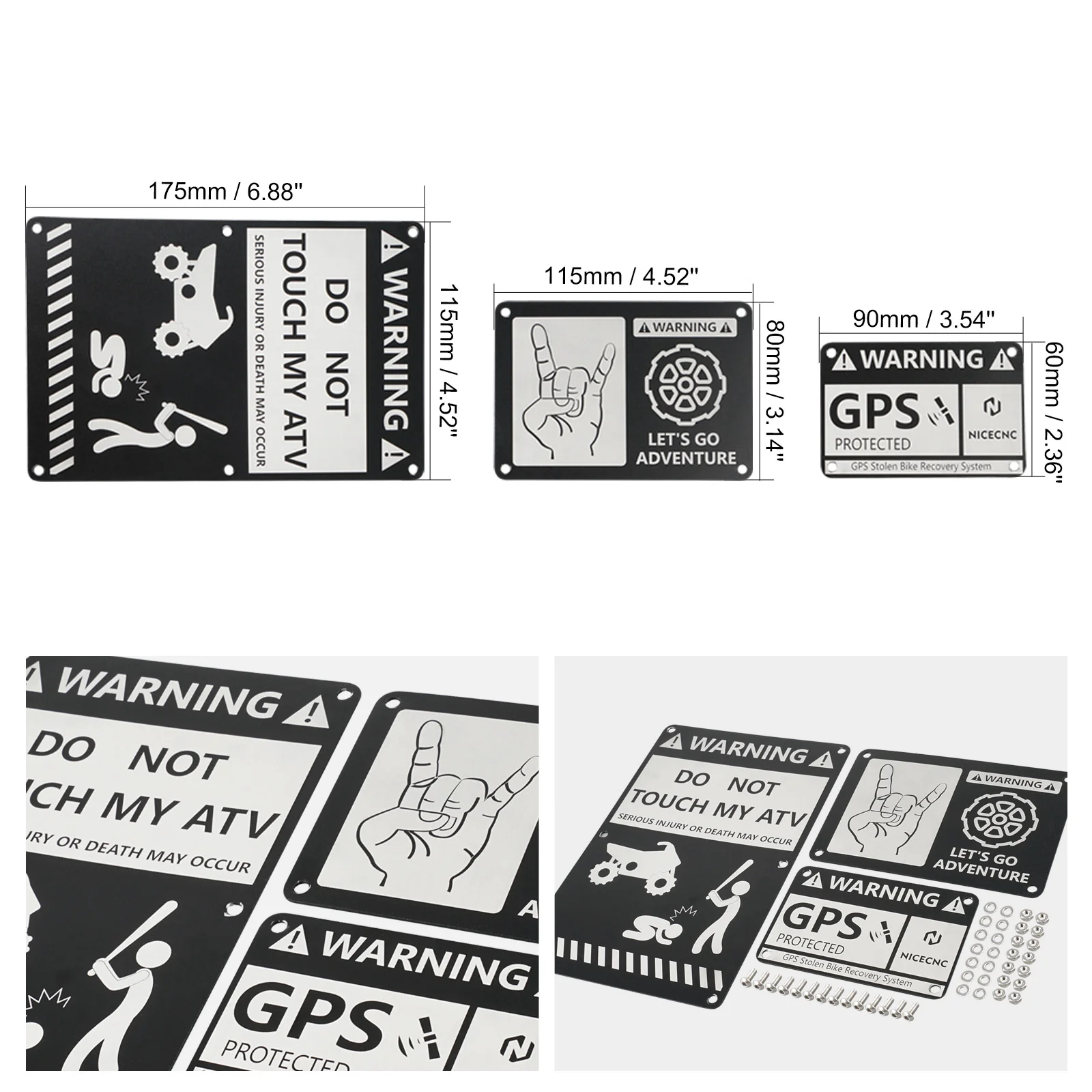 ATV Fender Warning Tags Stickers Badges Plates For Yamaha Blaster 200 - Image 5