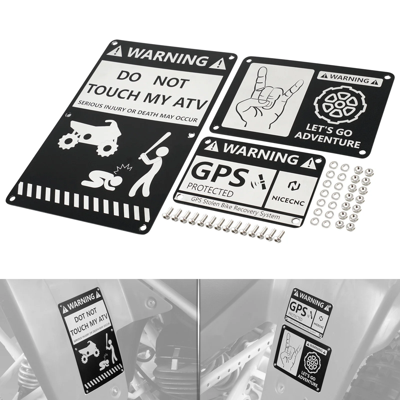 ATV Fender Warning Tags Stickers Badges Plates For Yamaha Blaster 200 - Image 6