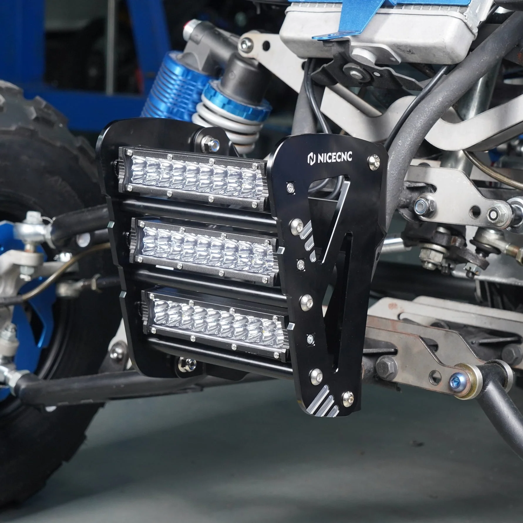 ATV Front Bumper w/LED Head Lights Bar Kit For Yamaha Raptor 700 R 2013-2026 - Image 3