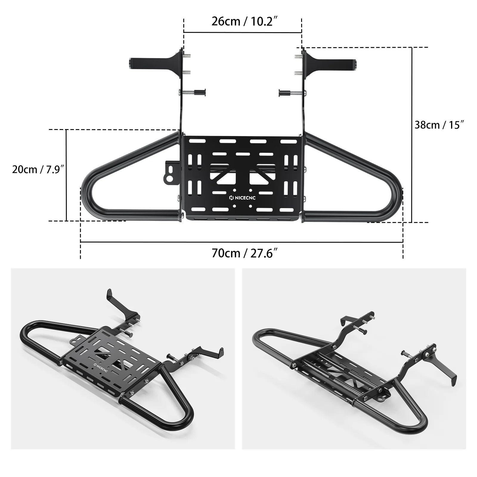 ATV Rear Grab Bar Luggage Rack Carrier For Yamaha Raptor 700 700R 2006-2026 - Image 6
