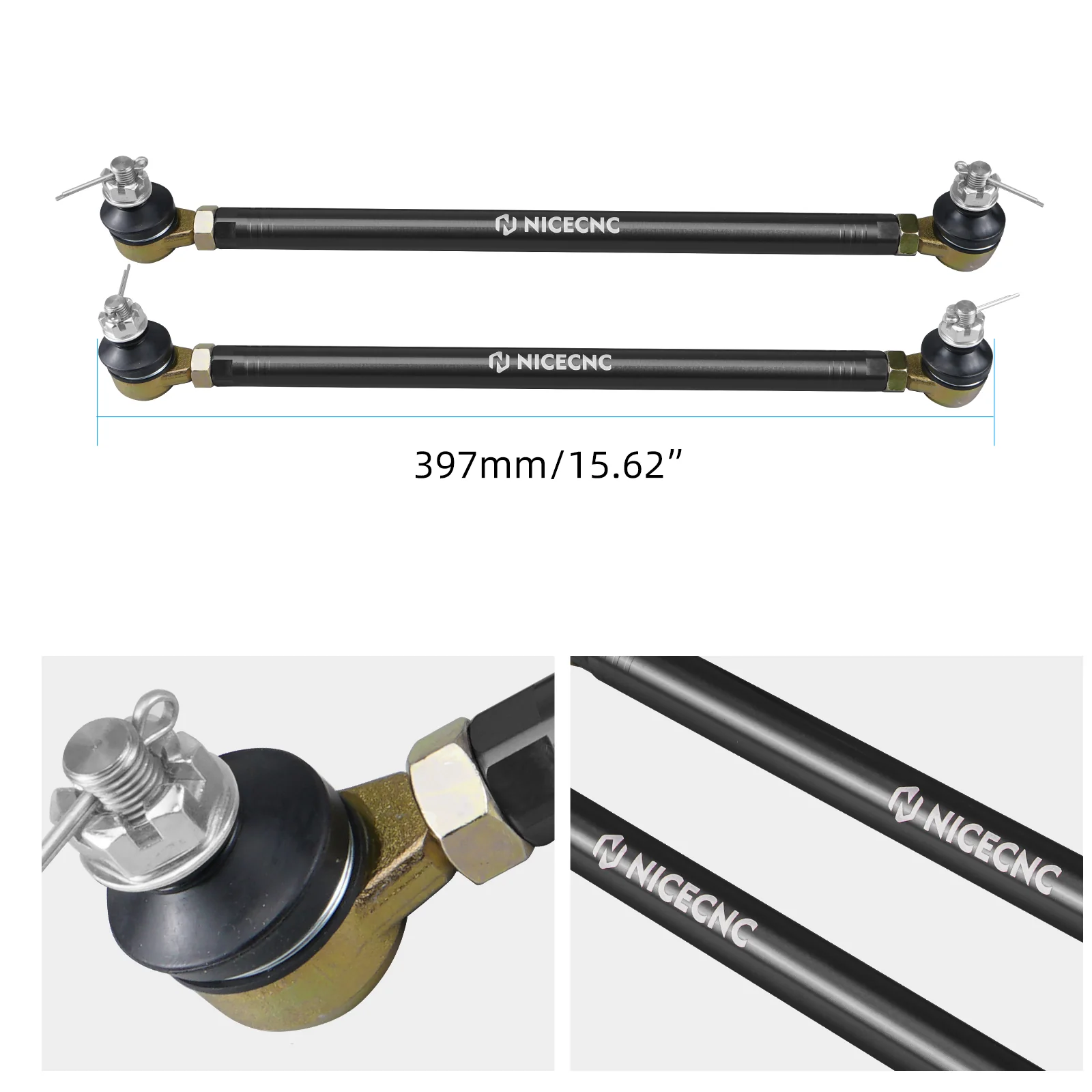 ATV Tierods w/Tie Rod Ball Joints Ends Kit For Yamaha Raptor 700 700R 2006-2026 - Image 12