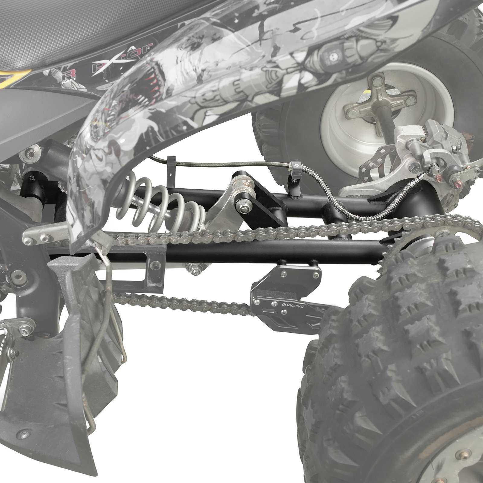 ATV +6" Extended Swingarm & Rear Axle Bearing Carrier Housing For Yamaha Raptor 700 R - Image 3
