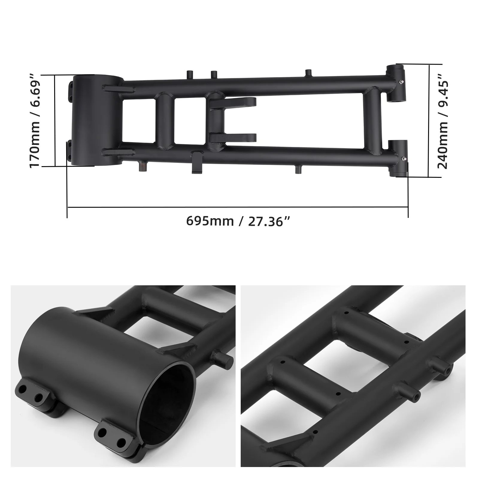 ATV +6" Extended Swingarm & Rear Axle Bearing Carrier Housing For Yamaha Raptor 700 R - Image 7