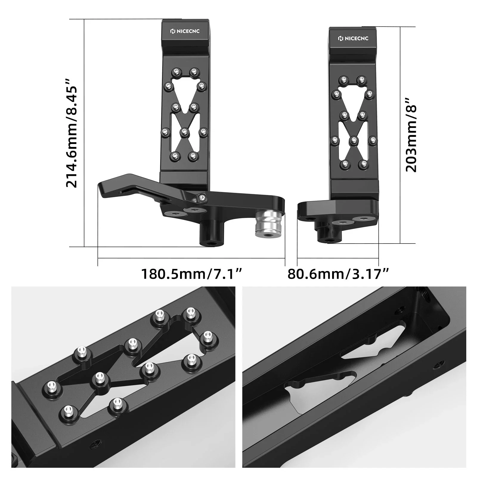 ATV Foot Pegs Footrest Pedals Assembly Kit For Yamaha Raptor 700 700R 2006-2023 - Image 3