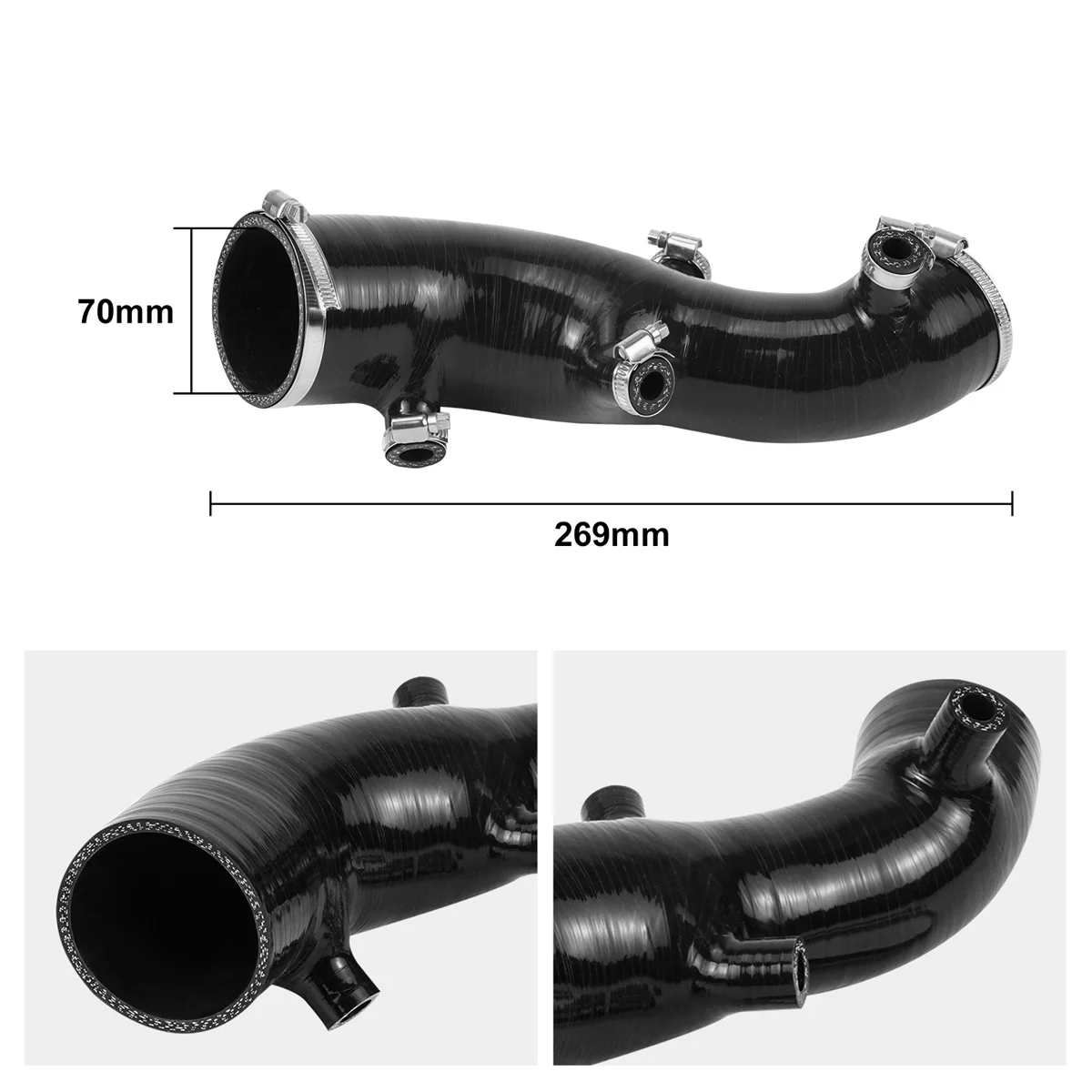Reinforced Silicone Air Intake Hose Kit For Yamaha Raptor 700 R 2009-2026 - Image 5