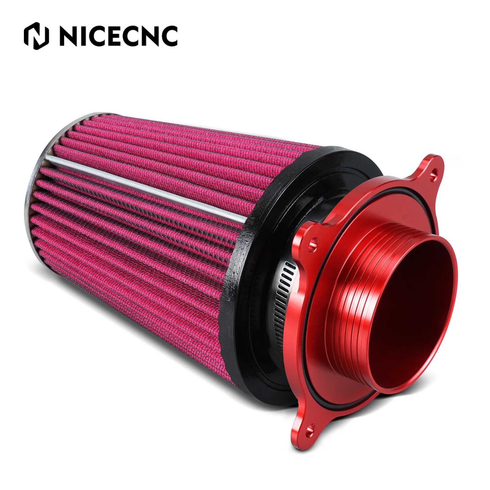 ATV High-Flow Air Filter Intake Cleaner w/Adaptor Kit For Yamaha Raptor 700 700R - Image 14