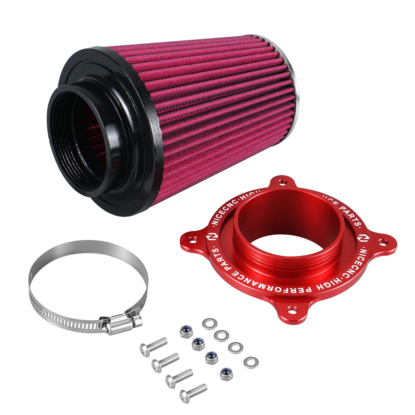 ATV High-Flow Air Filter Intake Cleaner w/Adaptor Kit For Yamaha Raptor 700 700R - Image 16
