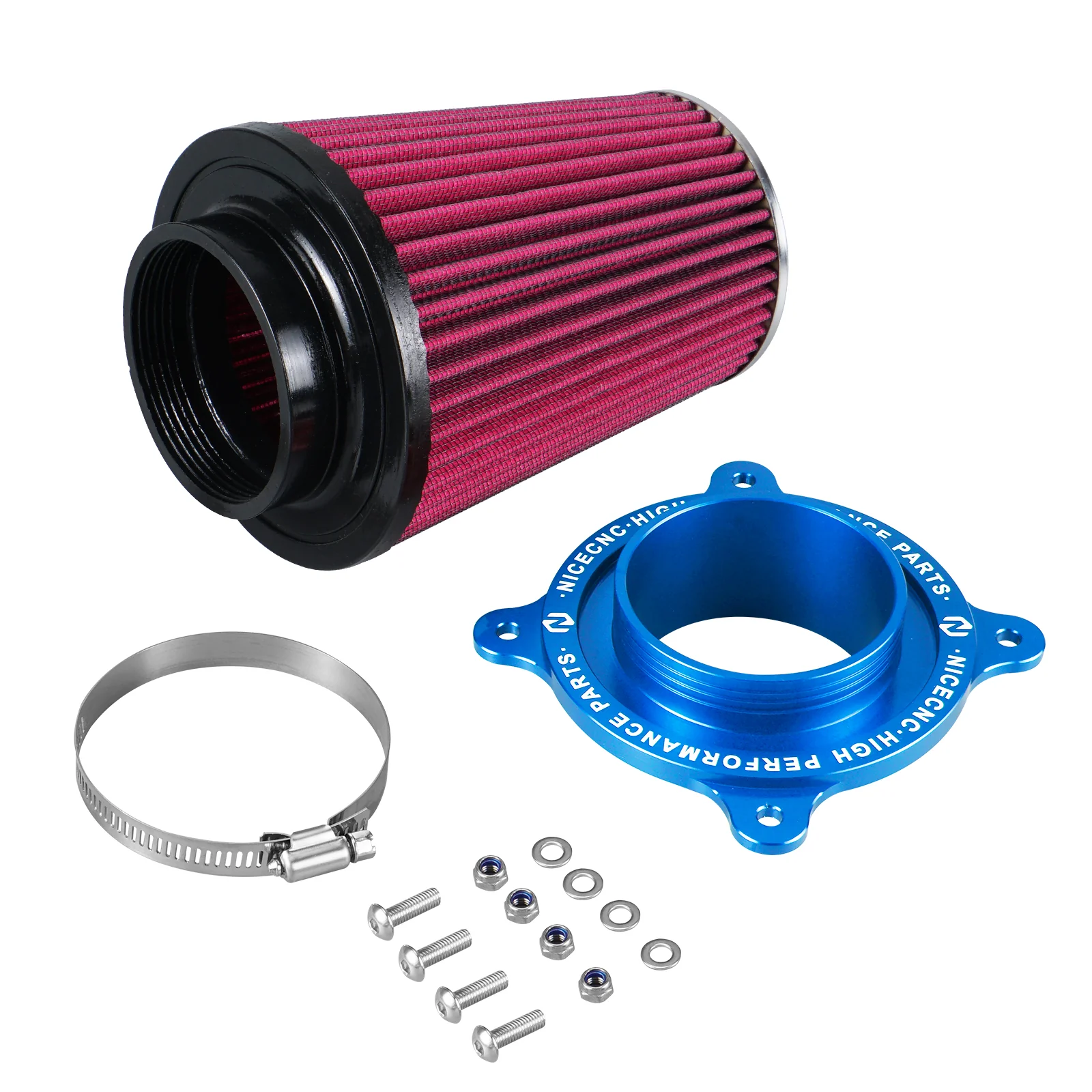 ATV High-Flow Air Filter Intake Cleaner w/Adaptor Kit For Yamaha Raptor 700 700R - Image 7