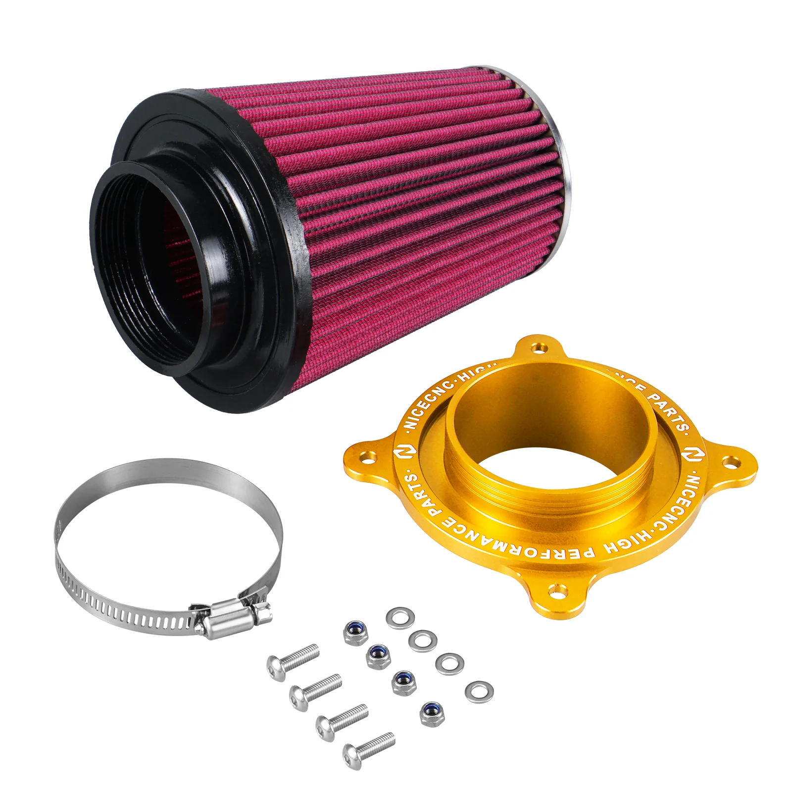 ATV High-Flow Air Filter Intake Cleaner w/Adaptor Kit For Yamaha Raptor 700 700R - Image 20