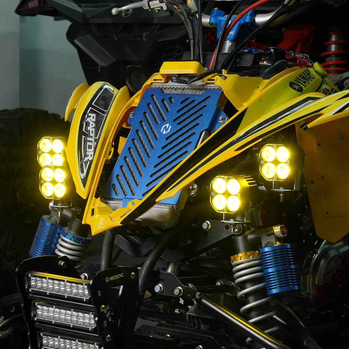 LED Front Work Lights Headlights w/Adjustable Bracket For Yamaha Raptor 700 / 700R - Image 3