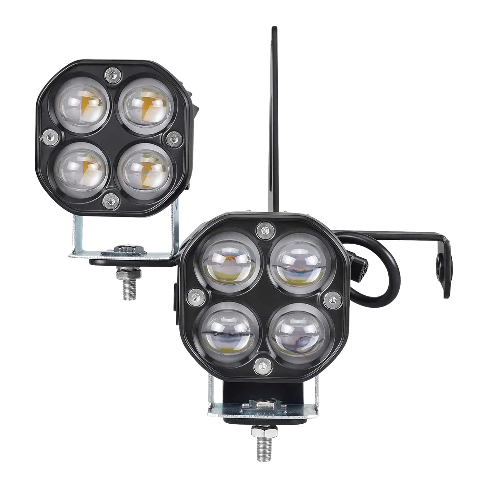 LED Front Work Lights Headlights w/Adjustable Bracket For Yamaha Raptor 700 / 700R - Image 6