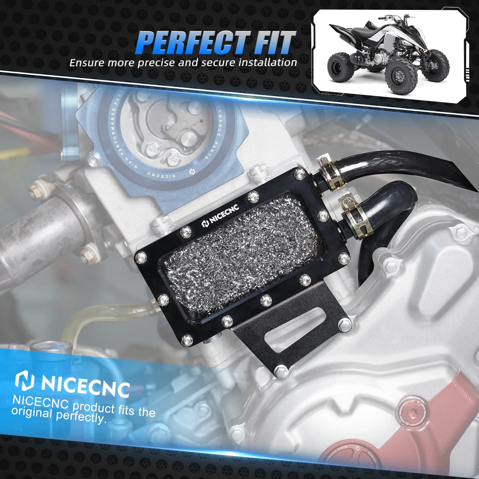 Transparent Oil Breather Vent Box w/Drain Plug Hose Kit For Yamaha Raptor 700 R 06-26 - Image 4