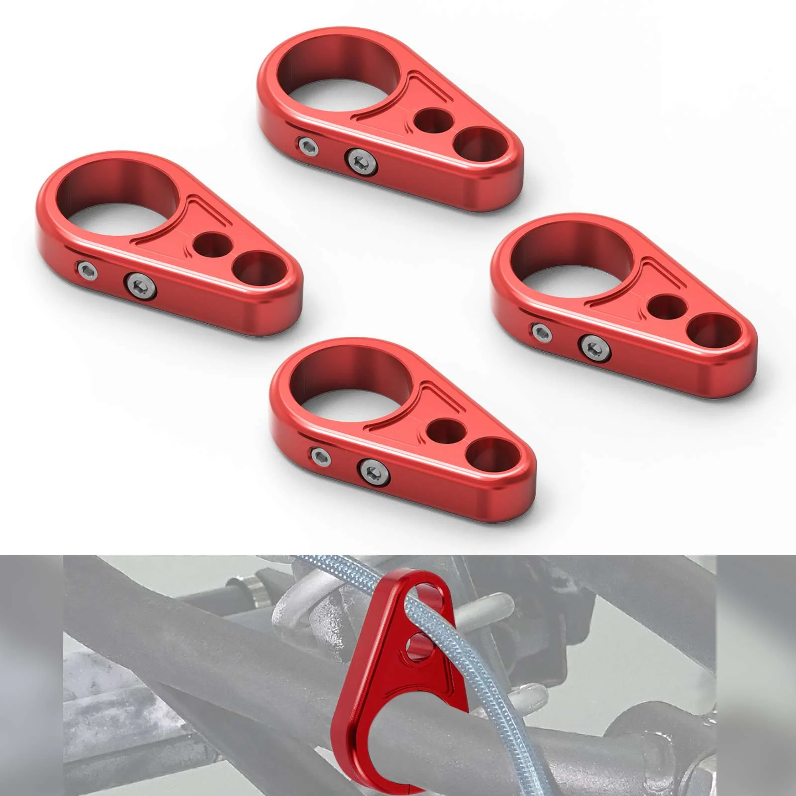 4PCS ATV Brake Line Cable Clamps For Yamaha Grizzly Raptor 700 R YFZ450R - Image 18