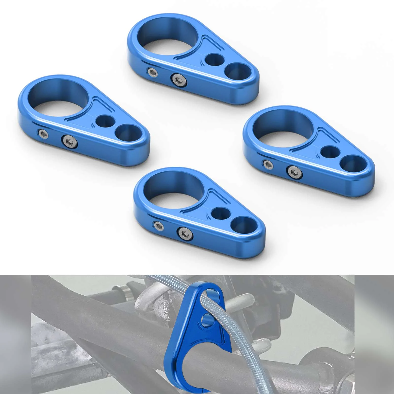 4PCS ATV Brake Line Cable Clamps For Yamaha Grizzly Raptor 700 R YFZ450R - Image 9