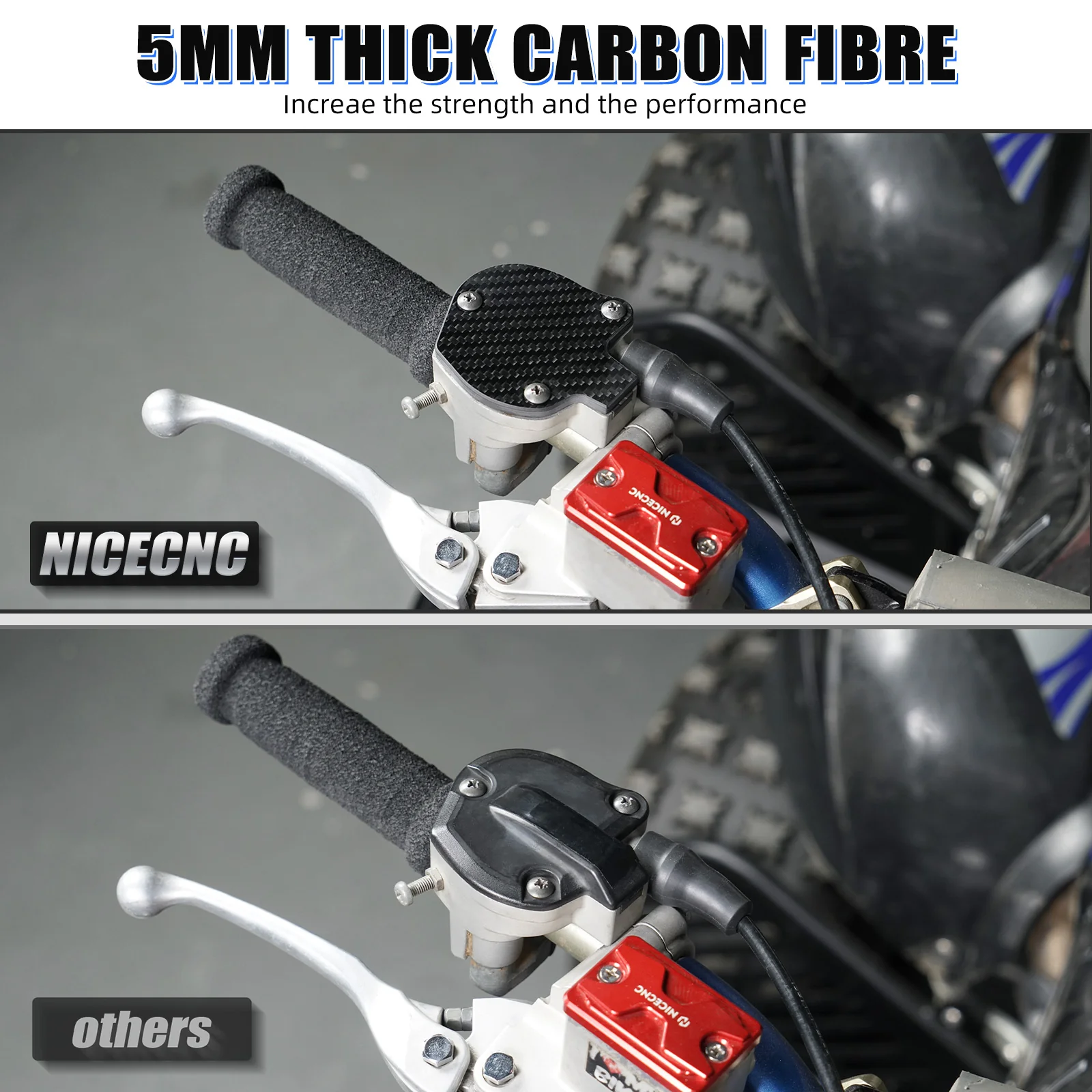 ATV Carbon Fiber Throttle Cover Gear Cap For Yamaha Raptor 700 R YFZ450R 2009-2026 - Image 3