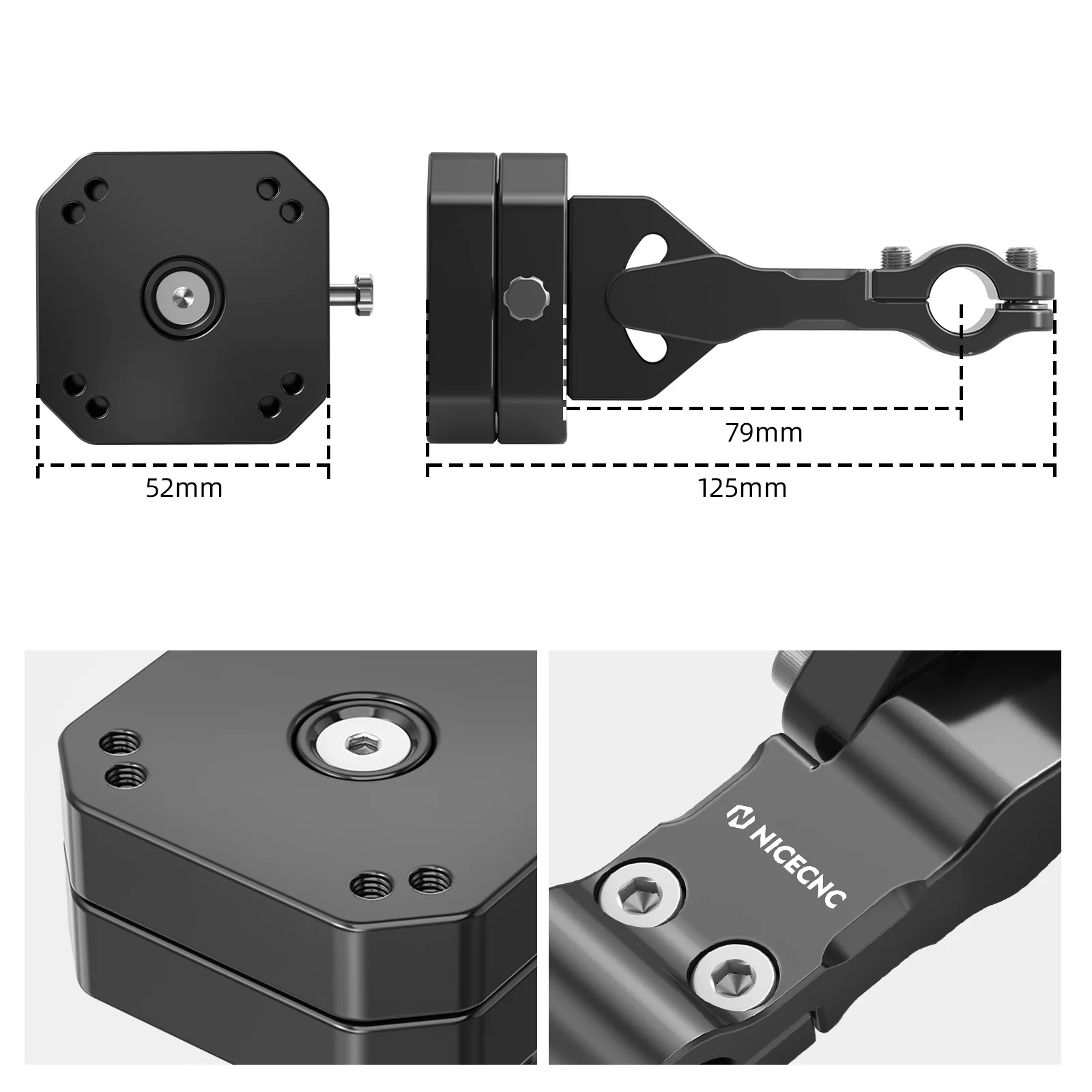 12MM Adjustable GPS Mount AMPS Bracket For Yamaha Tenere 700 BMW R1250 GS ADV - Image 3