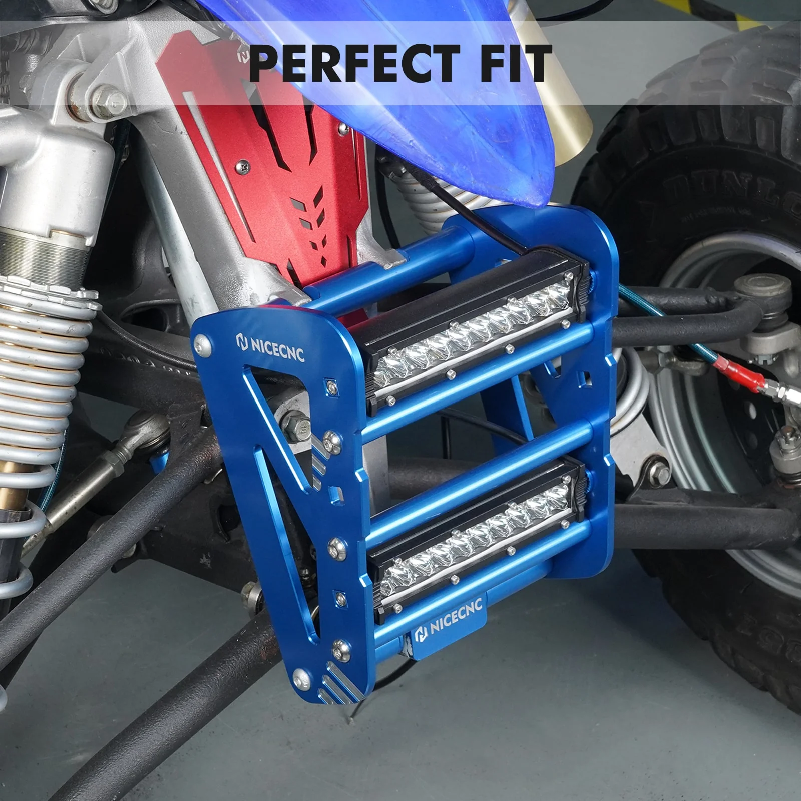 ATV Front Bumper with LED Dual Lights Bar Kit For Yamaha YFZ450R 2009-2024 - Image 2