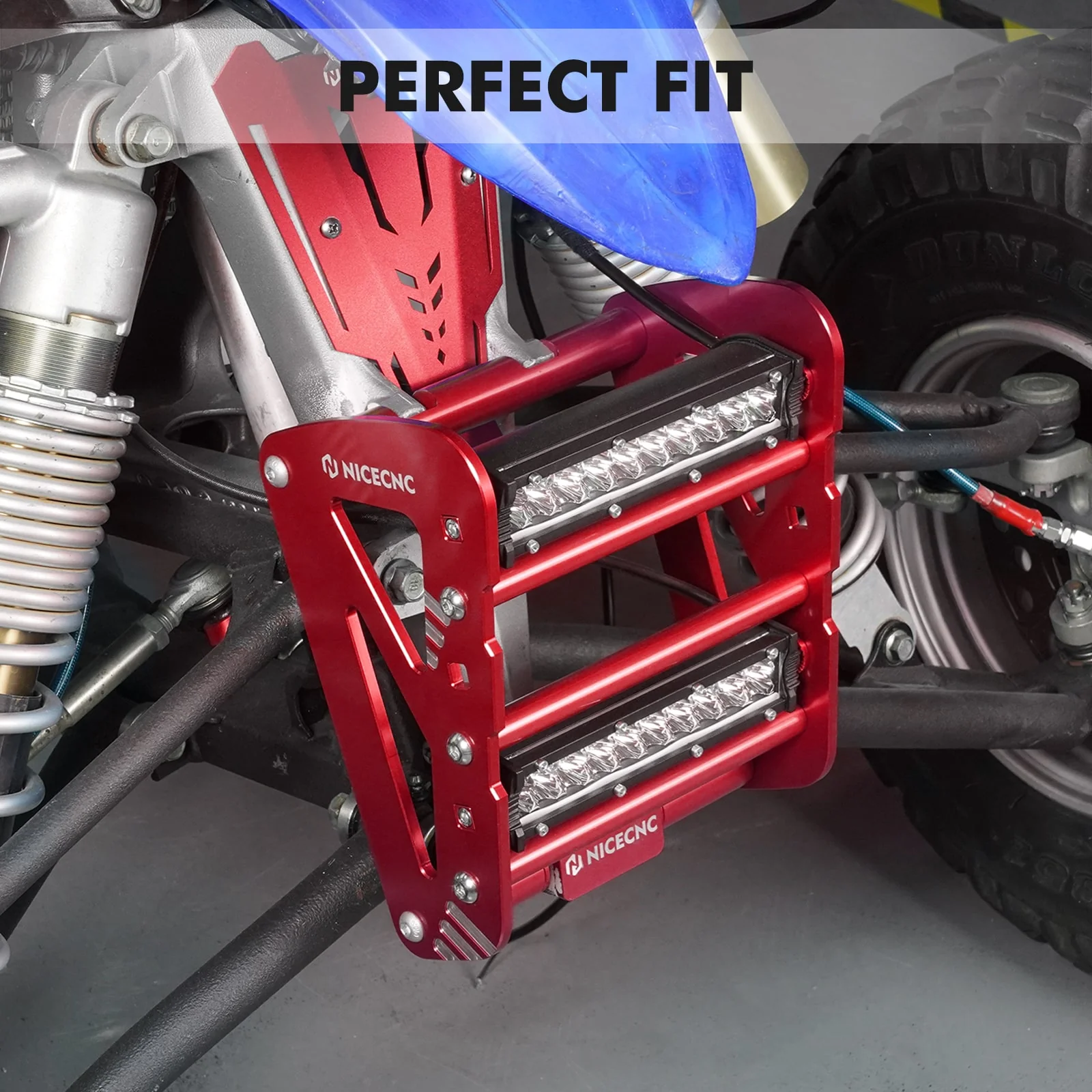 ATV Front Bumper with LED Dual Lights Bar Kit For Yamaha YFZ450R 2009-2024 - Image 4